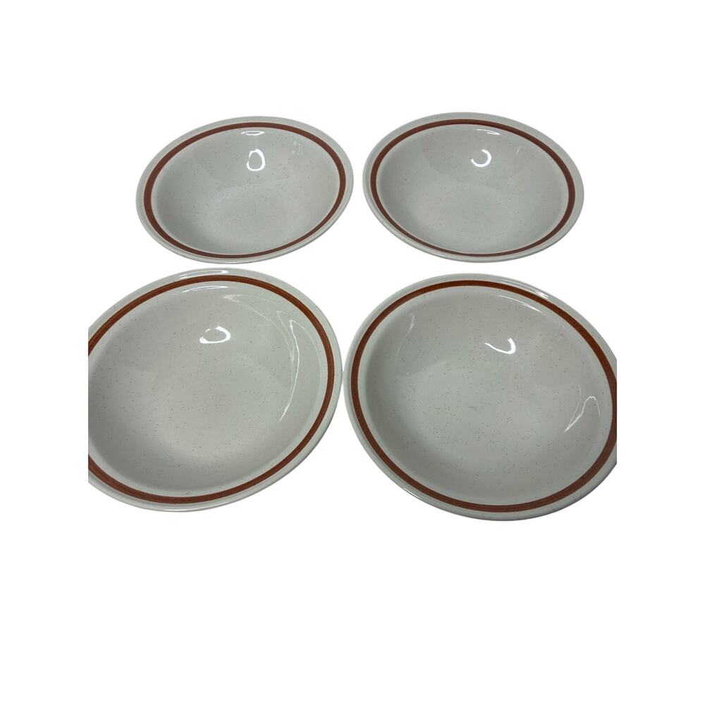 Bonsai Collection Set of 4 Vintage Stoneware Bowls Japan 6.5" Speckled